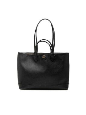 Gucci Double Tote Black Leather
